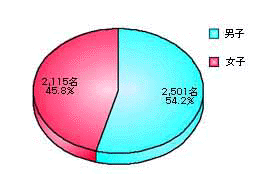男女別構成 のグラフ